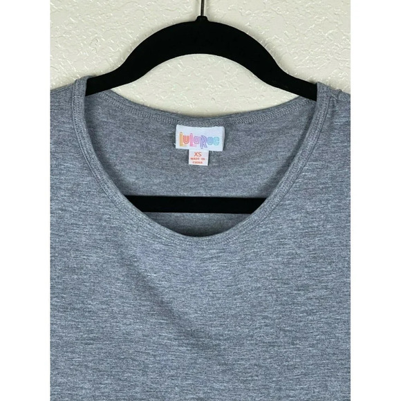 LULAROE Blouse Women's Sz XS Irma Tunic Retro Cassette Tape Hi-Low Hem Gray - Picture 5 of 8